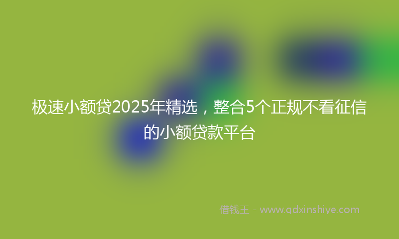 极速小额贷2025年精选，整合5个正规不看征信的小额贷款平台