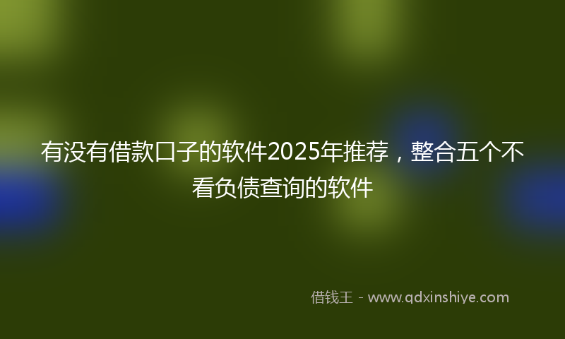 有没有借款口子的软件2025年推荐，整合五个不看负债查询的软件