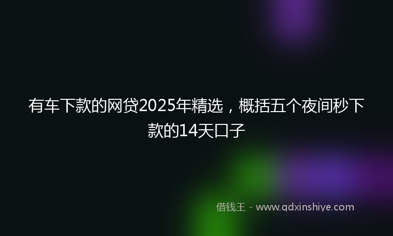 有车下款的网贷2025年精选，概括五个夜间秒下款的14天口子