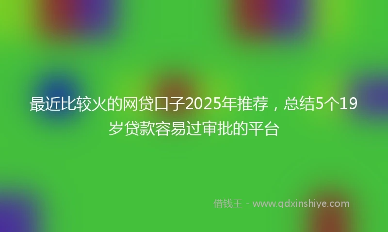 最近比较火的网贷口子2025年推荐，总结5个19岁贷款容易过审批的平台