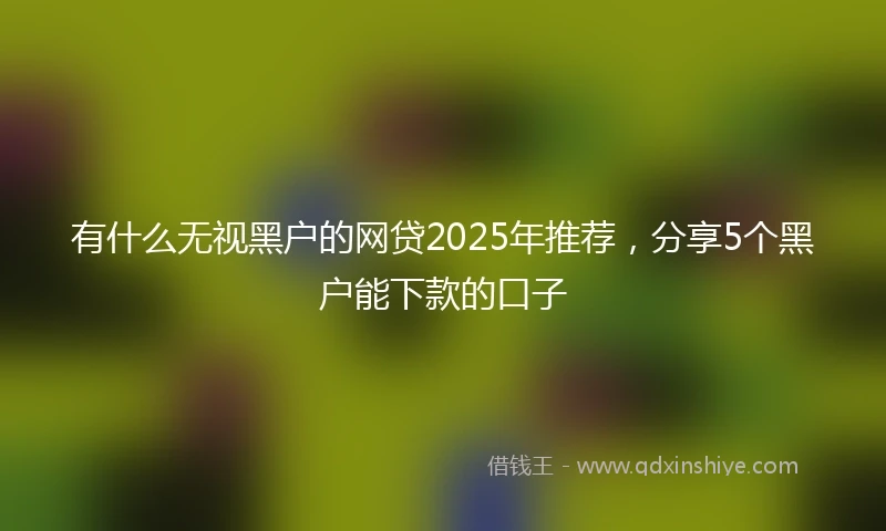 有什么无视黑户的网贷2025年推荐，分享5个黑户能下款的口子