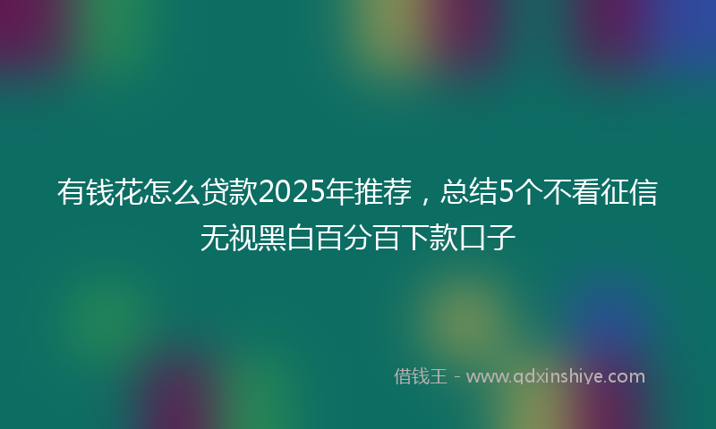 有钱花怎么贷款2025年推荐，总结5个不看征信无视黑白百分百下款口子