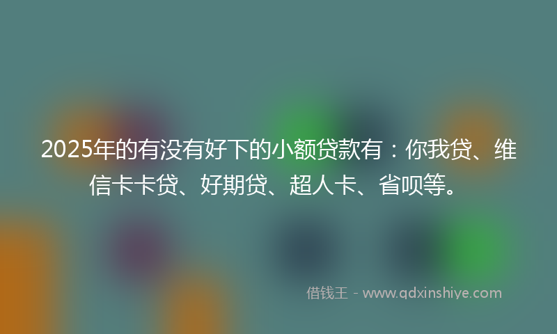 2025年的有没有好下的小额贷款有：你我贷、维信卡卡贷、好期贷、超人卡、省呗等。