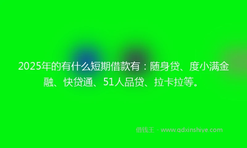 2025年的有什么短期借款有：随身贷、度小满金融、快贷通、51人品贷、拉卡拉等。