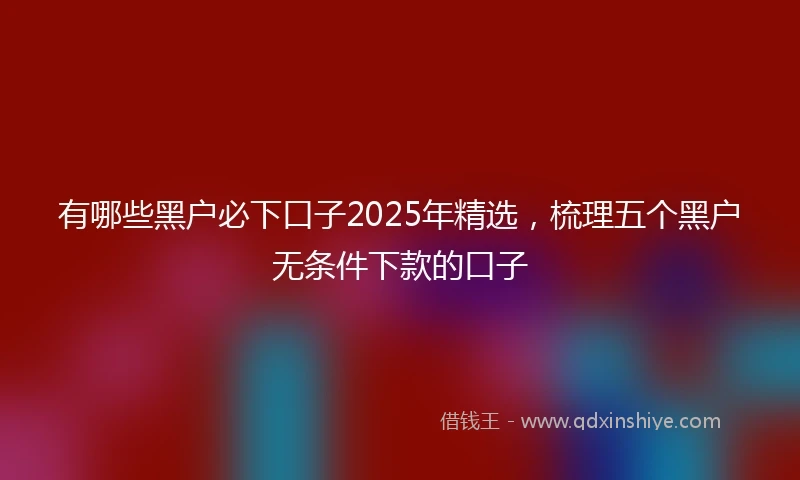 有哪些黑户必下口子2025年精选，梳理五个黑户无条件下款的口子