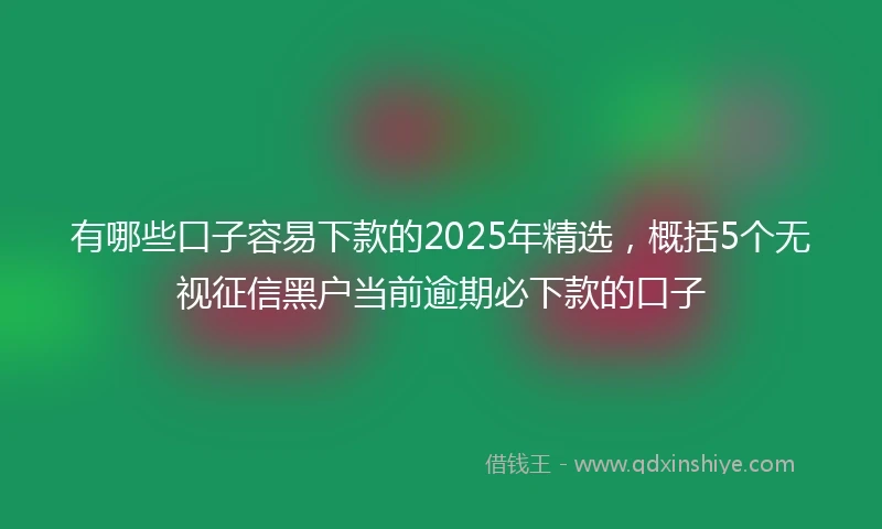 有哪些口子容易下款的2025年精选，概括5个无视征信黑户当前逾期必下款的口子