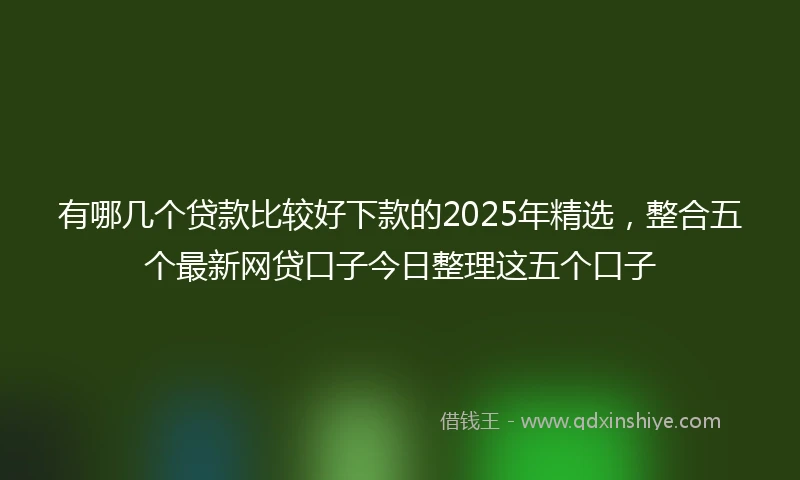 有哪几个贷款比较好下款的2025年精选，整合五个最新网贷口子今日整理这五个口子