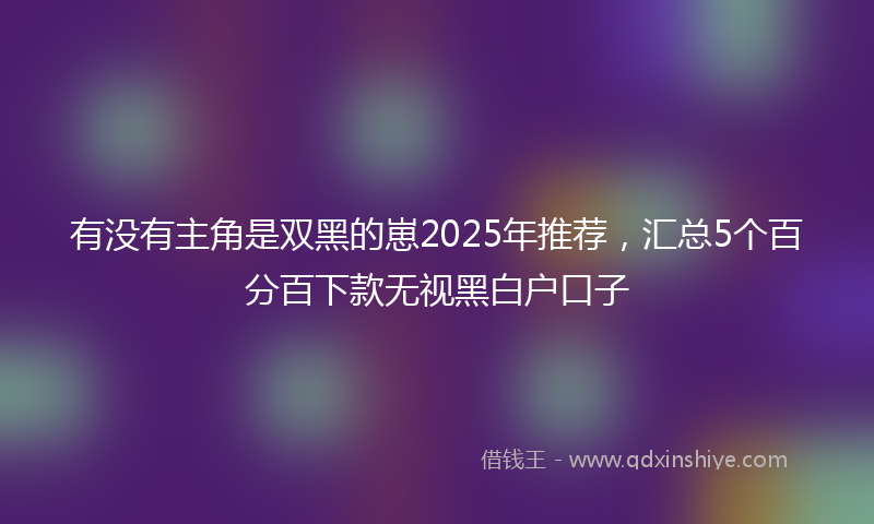 有没有主角是双黑的崽2025年推荐，汇总5个百分百下款无视黑白户口子