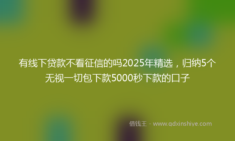 有线下贷款不看征信的吗2025年精选，归纳5个无视一切包下款5000秒下款的口子