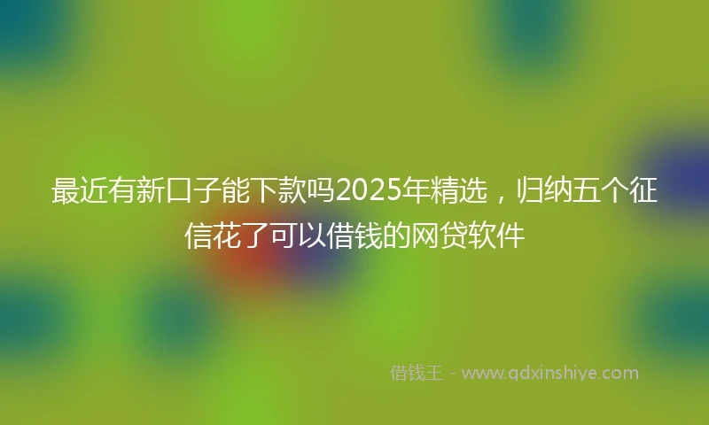 最近有新口子能下款吗2025年精选，归纳五个征信花了可以借钱的网贷软件