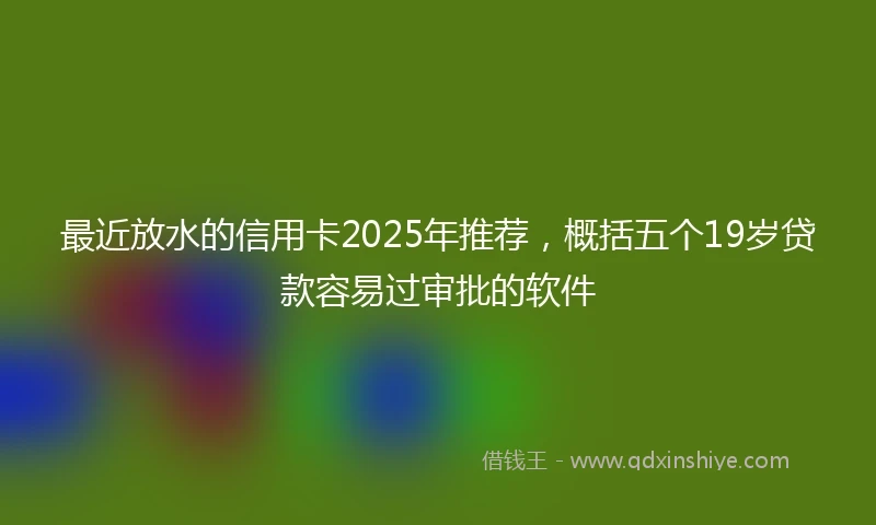 最近放水的信用卡2025年推荐，概括五个19岁贷款容易过审批的软件