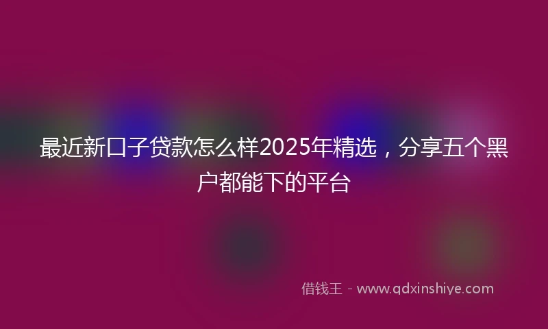 最近新口子贷款怎么样2025年精选，分享五个黑户都能下的平台