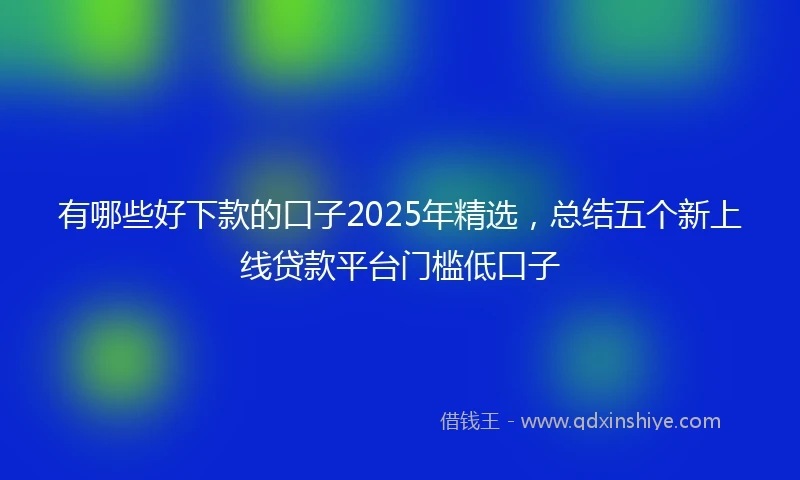 有哪些好下款的口子2025年精选，总结五个新上线贷款平台门槛低口子
