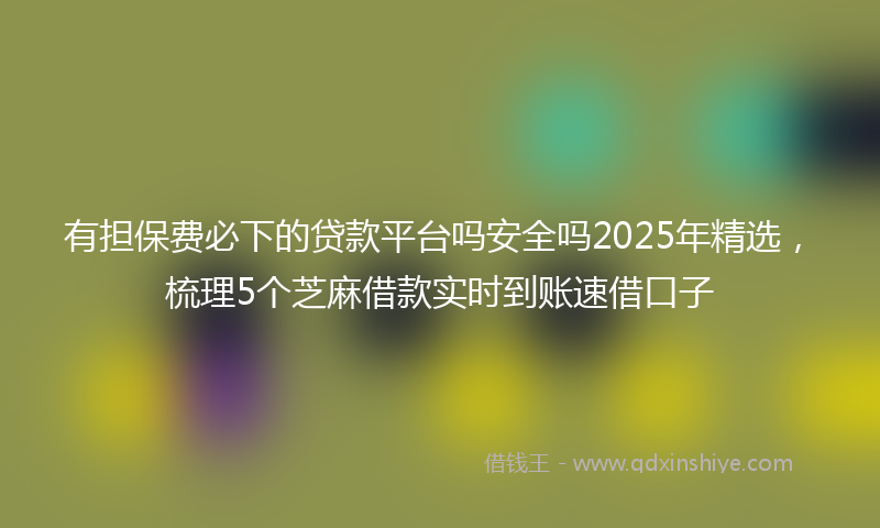 有担保费必下的贷款平台吗安全吗2025年精选，梳理5个芝麻借款实时到账速借口子