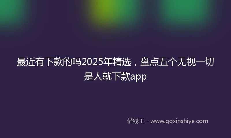 最近有下款的吗2025年精选，盘点五个无视一切是人就下款app