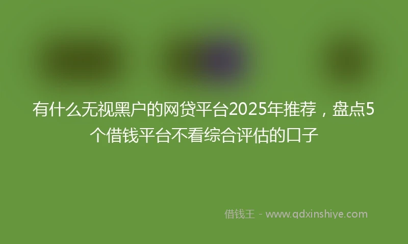 有什么无视黑户的网贷平台2025年推荐，盘点5个借钱平台不看综合评估的口子