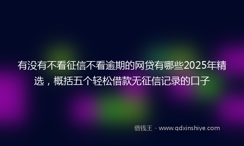 有没有不看征信不看逾期的网贷有哪些2025年精选，概括五个轻松借款无征信记录的口子