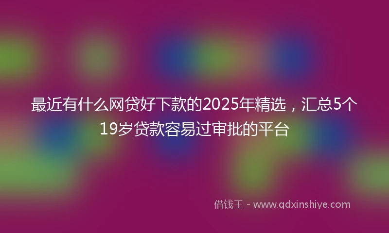 最近有什么网贷好下款的2025年精选，汇总5个19岁贷款容易过审批的平台