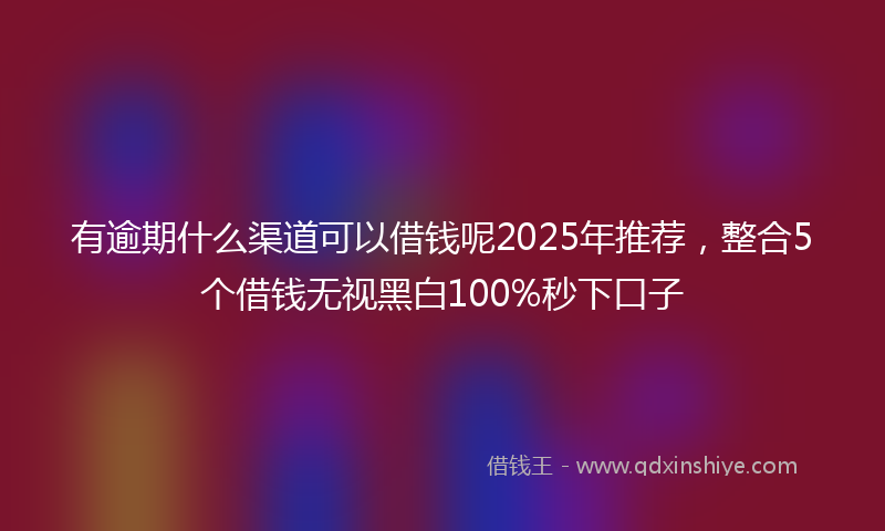 有逾期什么渠道可以借钱呢2025年推荐，整合5个借钱无视黑白100%秒下口子