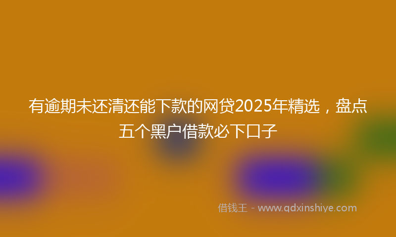 有逾期未还清还能下款的网贷2025年精选，盘点五个黑户借款必下口子