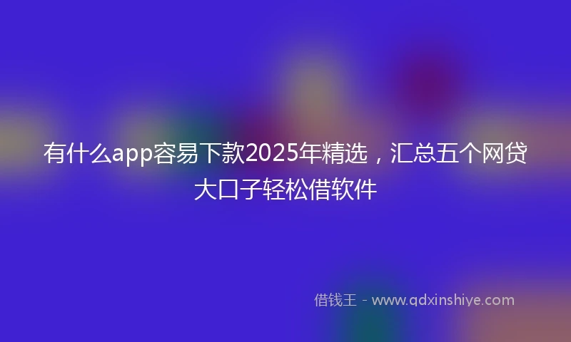 有什么app容易下款2025年精选，汇总五个网贷大口子轻松借软件