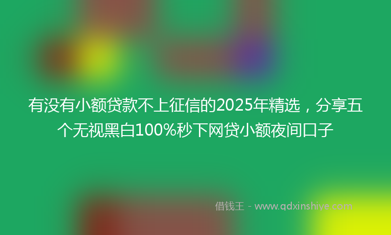 有没有小额贷款不上征信的2025年精选，分享五个无视黑白100%秒下网贷小额夜间口子