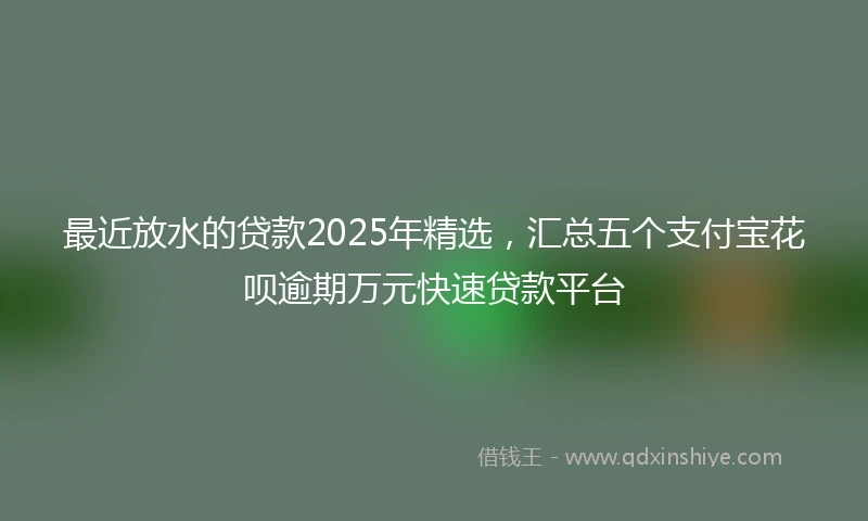 最近放水的贷款2025年精选，汇总五个支付宝花呗逾期万元快速贷款平台