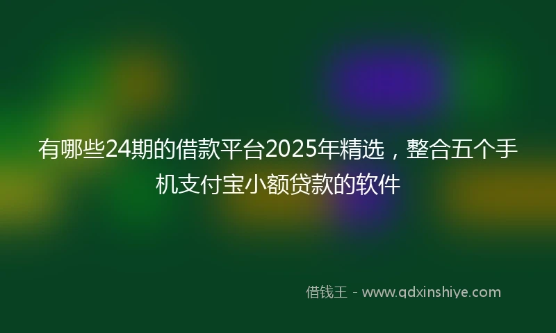 有哪些24期的借款平台2025年精选，整合五个手机支付宝小额贷款的软件