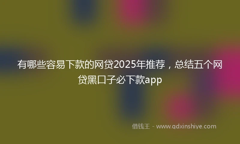 有哪些容易下款的网贷2025年推荐，总结五个网贷黑口子必下款app