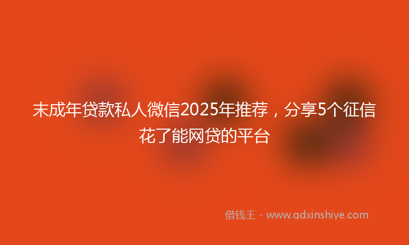末成年贷款私人微信2025年推荐，分享5个征信花了能网贷的平台