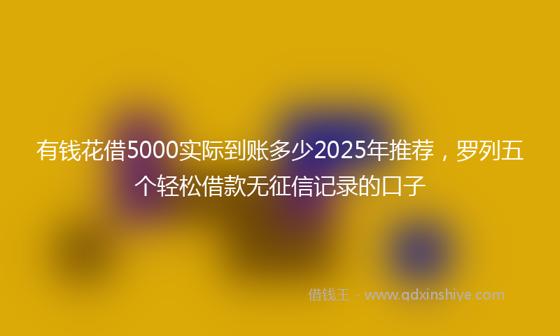 有钱花借5000实际到账多少2025年推荐，罗列五个轻松借款无征信记录的口子