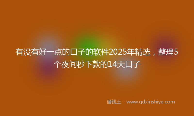 有没有好一点的口子的软件2025年精选，整理5个夜间秒下款的14天口子