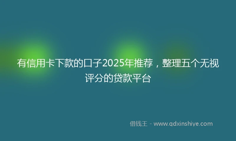 有信用卡下款的口子2025年推荐，整理五个无视评分的贷款平台