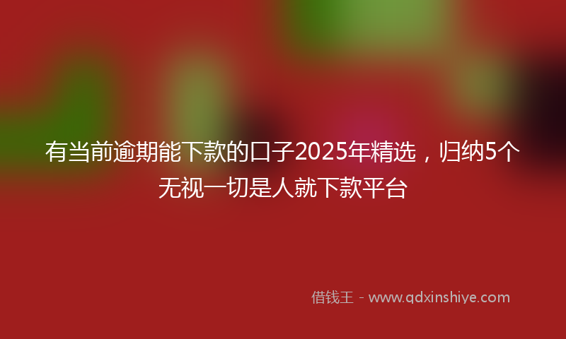 有当前逾期能下款的口子2025年精选，归纳5个无视一切是人就下款平台