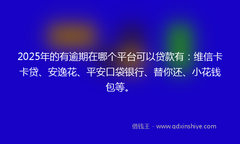 2025年的有逾期在哪个平台可以贷款有：维信卡卡贷、安逸花、平安口袋银行、替你还、小花钱包等。