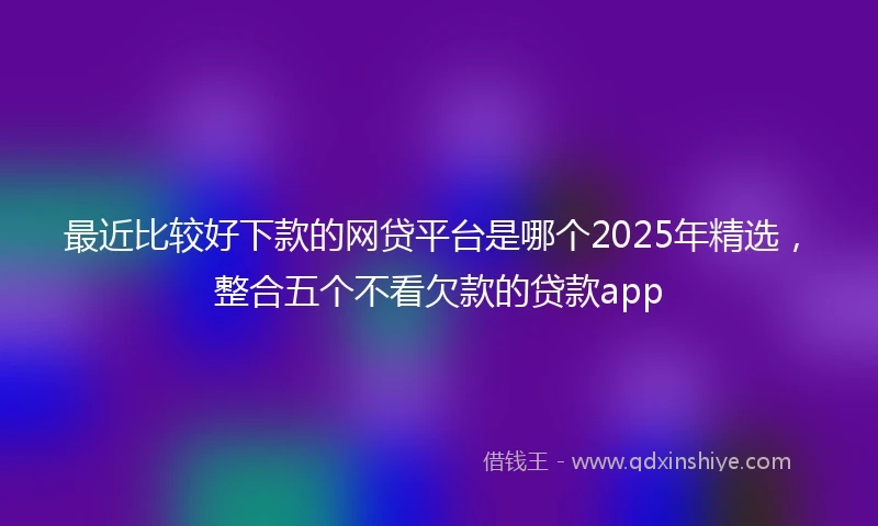 最近比较好下款的网贷平台是哪个2025年精选,整合五个不看欠款的贷款app