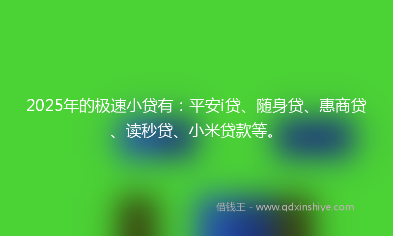 2025年的极速小贷有：平安i贷、随身贷、惠商贷、读秒贷、小米贷款等。