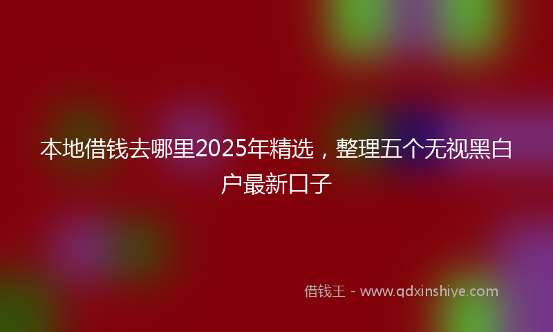 本地借钱去哪里2025年精选，整理五个无视黑白户最新口子