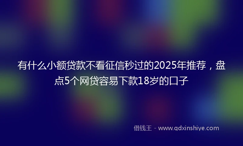 有什么小额贷款不看征信秒过的2025年推荐，盘点5个网贷容易下款18岁的口子