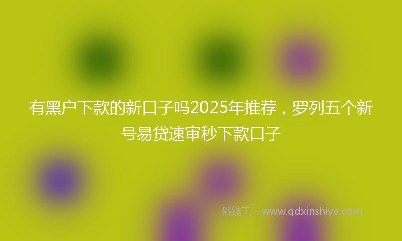 有黑户下款的新口子吗2025年推荐，罗列五个新号易贷速审秒下款口子