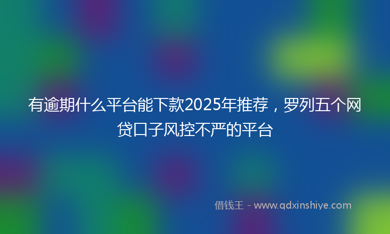 有逾期什么平台能下款2025年推荐，罗列五个网贷口子风控不严的平台