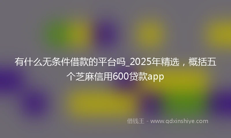 有什么无条件借款的平台吗_2025年精选，概括五个芝麻信用600贷款app