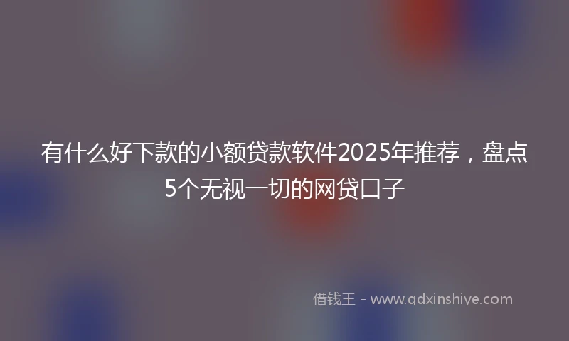 有什么好下款的小额贷款软件2025年推荐，盘点5个无视一切的网贷口子