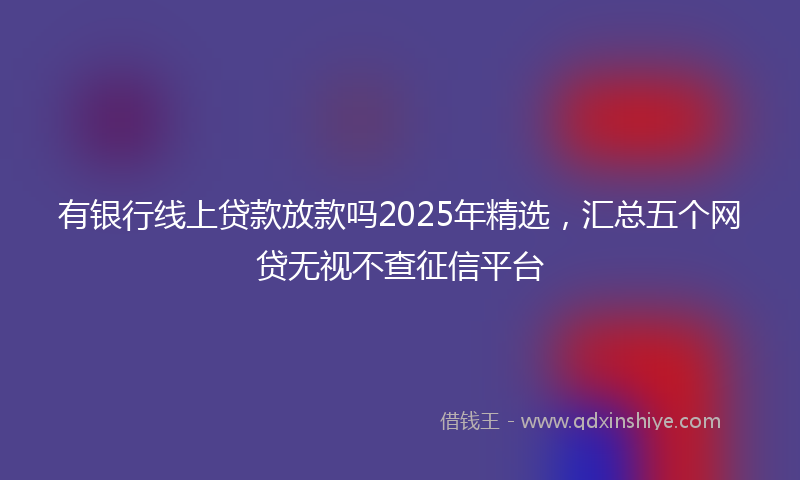 有银行线上贷款放款吗2025年精选，汇总五个网贷无视不查征信平台