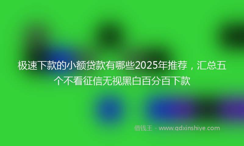 极速下款的小额贷款有哪些2025年推荐，汇总五个不看征信无视黑白百分百下款