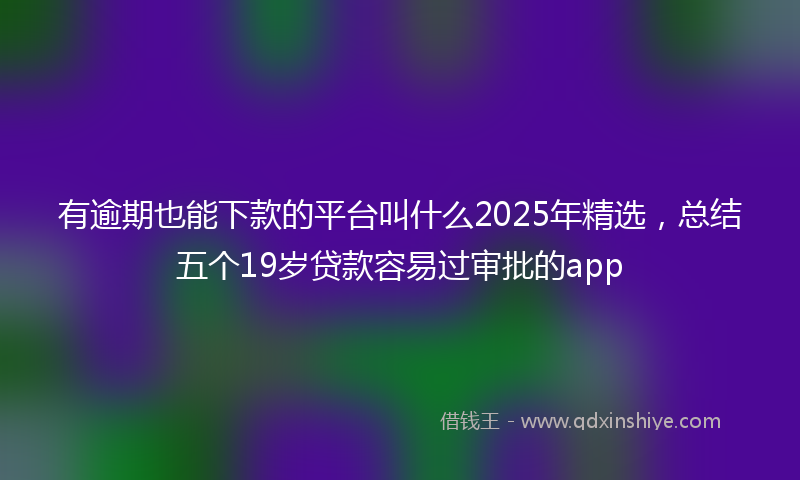 有逾期也能下款的平台叫什么2025年精选，总结五个19岁贷款容易过审批的app