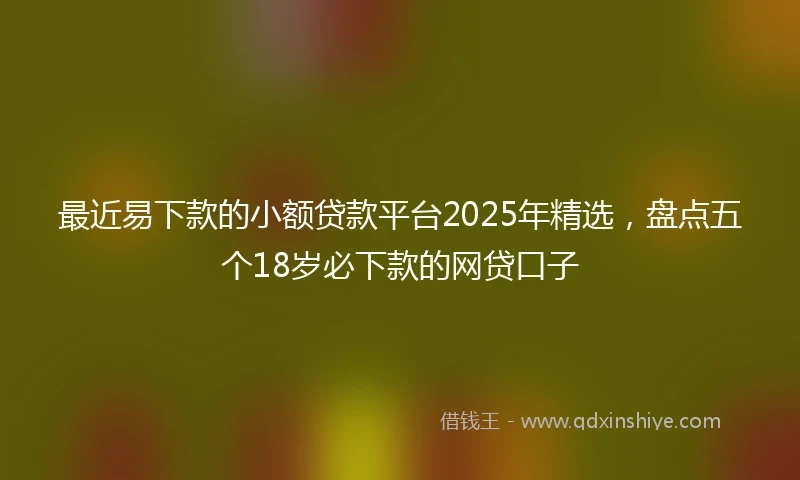 最近易下款的小额贷款平台2025年精选，盘点五个18岁必下款的网贷口子
