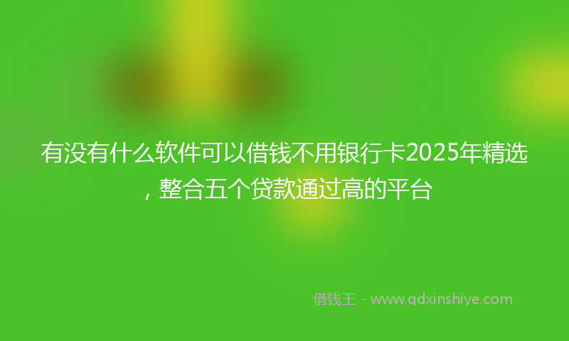 有没有什么软件可以借钱不用银行卡2025年精选，整合五个贷款通过高的平台