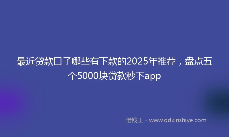 最近贷款口子哪些有下款的2025年推荐，盘点五个5000块贷款秒下app