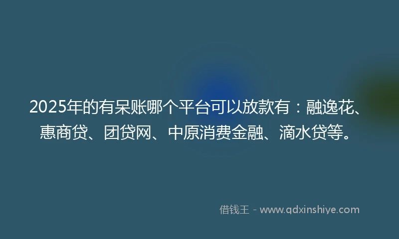 2025年的有呆账哪个平台可以放款有：融逸花、惠商贷、团贷网、中原消费金融、滴水贷等。
